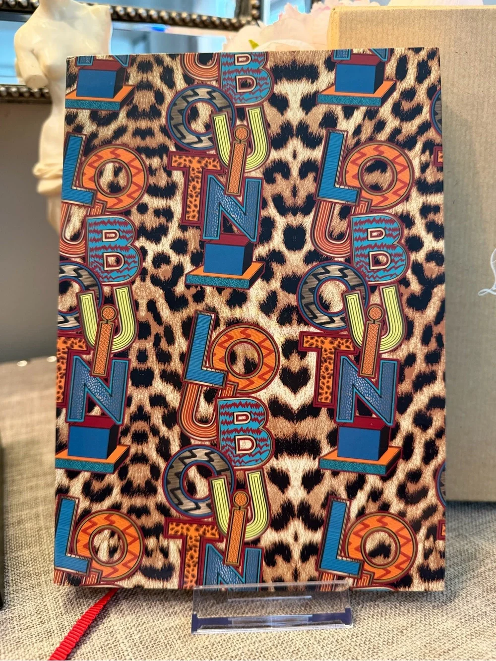 Christian Louboutin NIB Leopard Print Notebook with Multicolor Logo